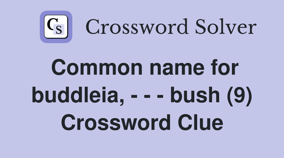 Common name for buddleia, - - - bush (9) Crossword Clue