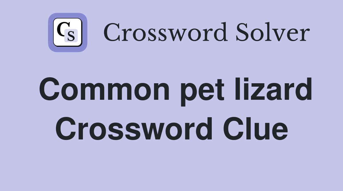 Common pet lizard Crossword Clue