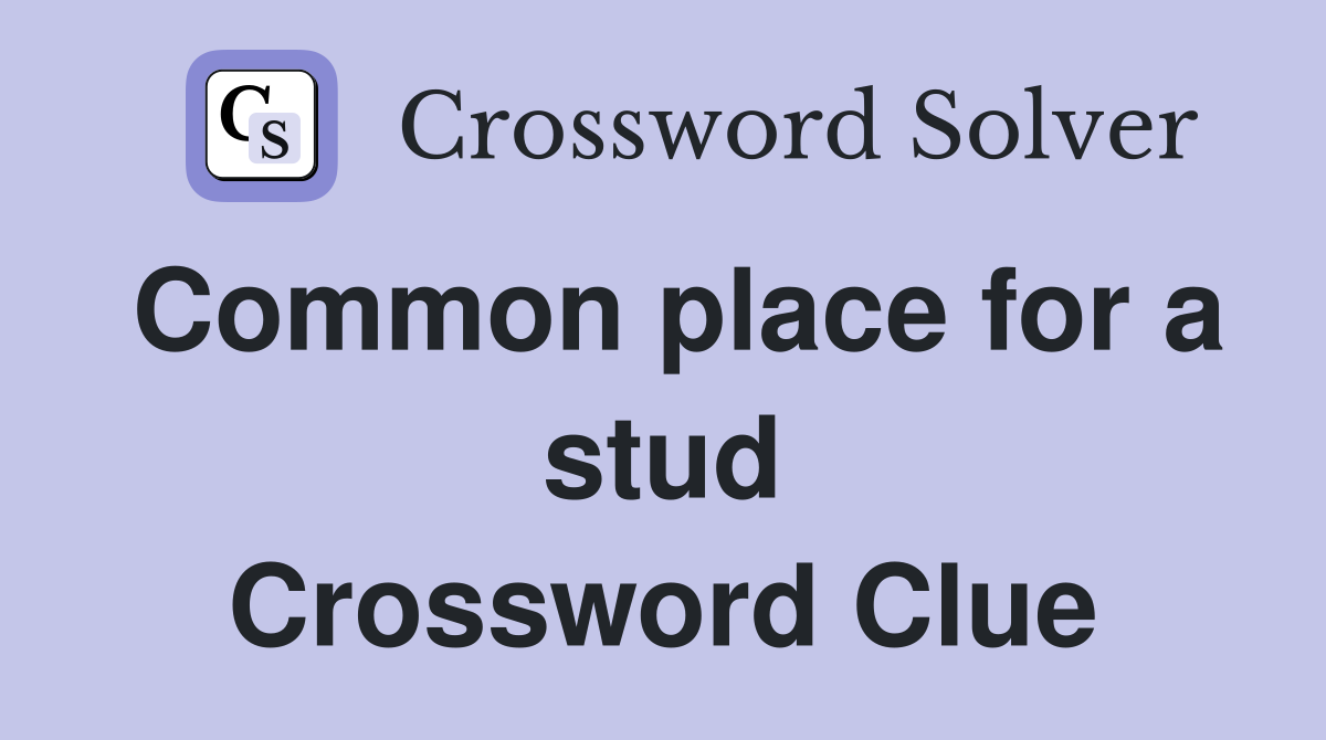 Common place for a stud Crossword Clue