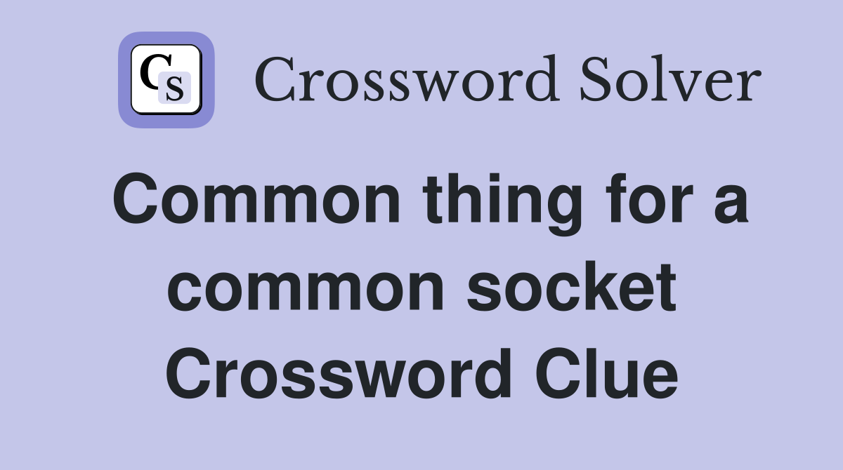 Common thing for a common socket Crossword Clue