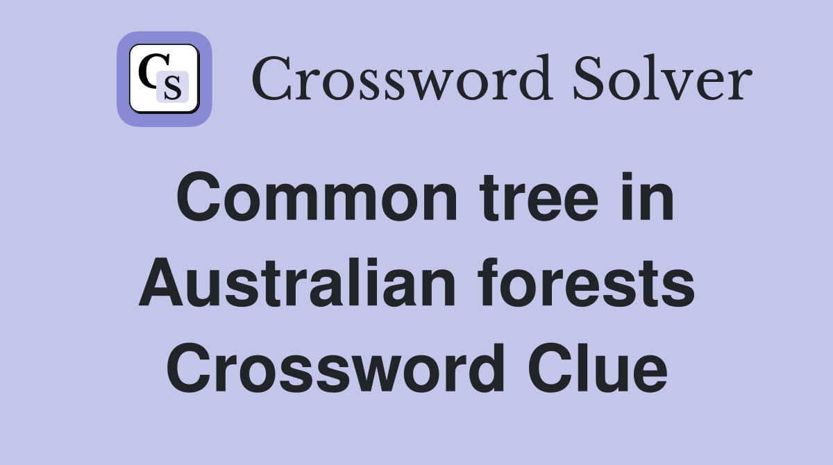 Common tree in Australian forests Crossword Clue