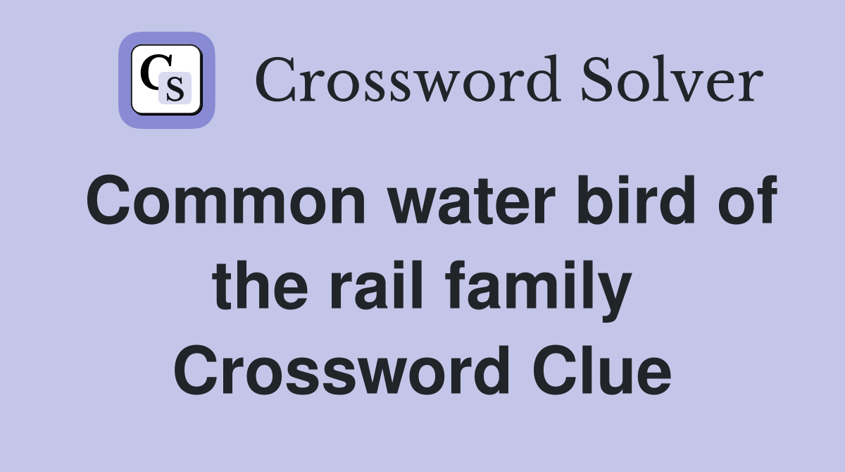 Common water bird of the rail family Crossword Clue