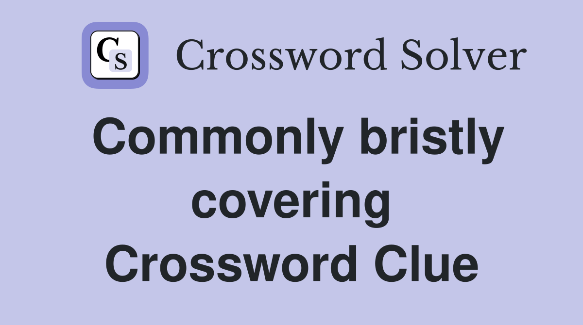 Commonly bristly covering Crossword Clue