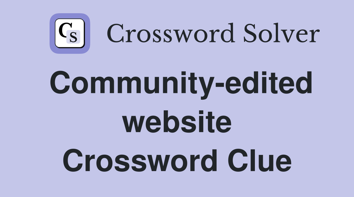 Community-edited website Crossword Clue