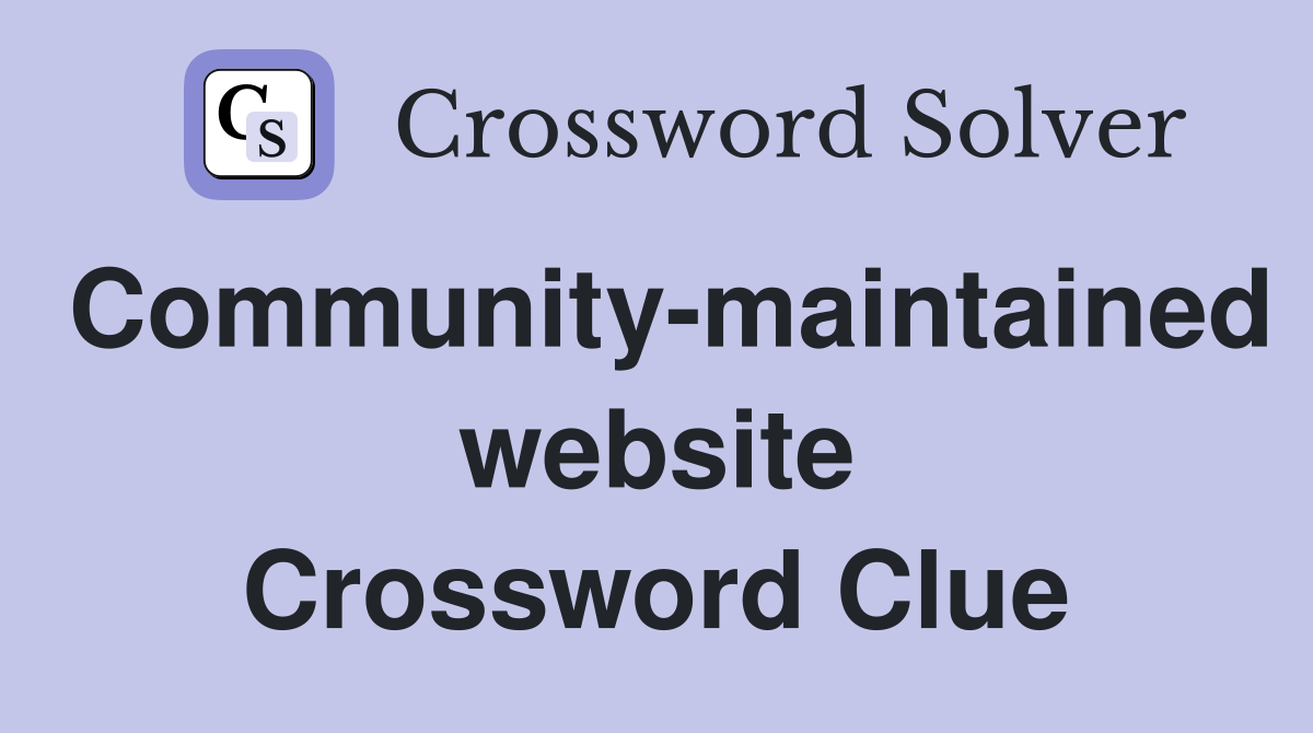 Community-maintained website Crossword Clue