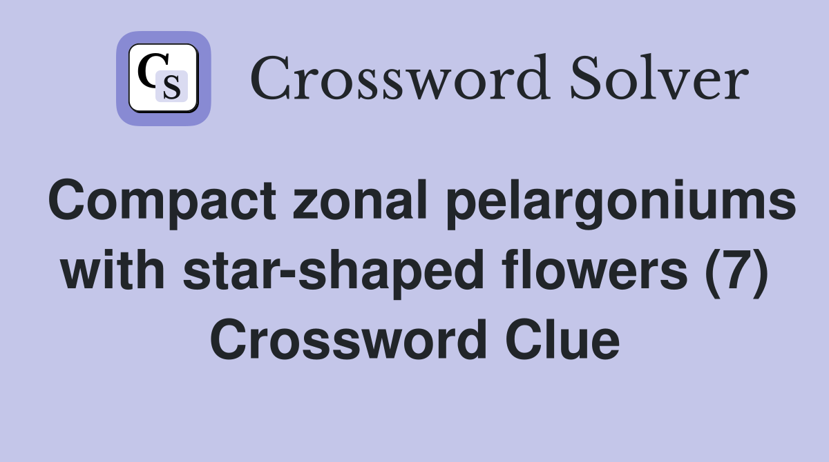 Compact zonal pelargoniums with star-shaped flowers (7) Crossword Clue