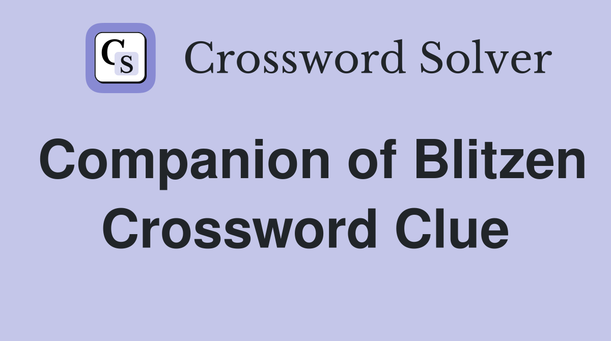 Companion of Blitzen Crossword Clue