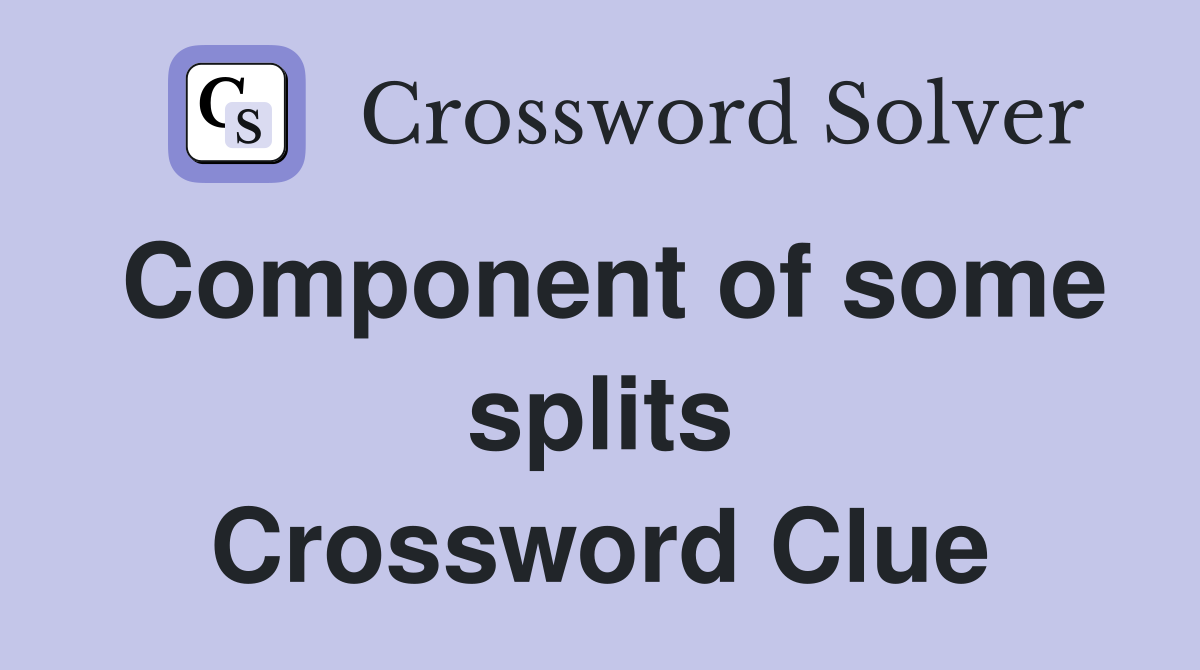 Component of some splits Crossword Clue
