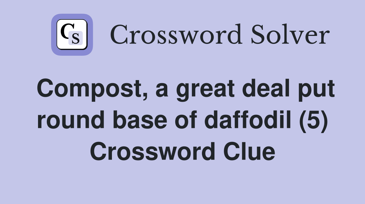 Compost, a great deal put round base of daffodil (5) Crossword Clue