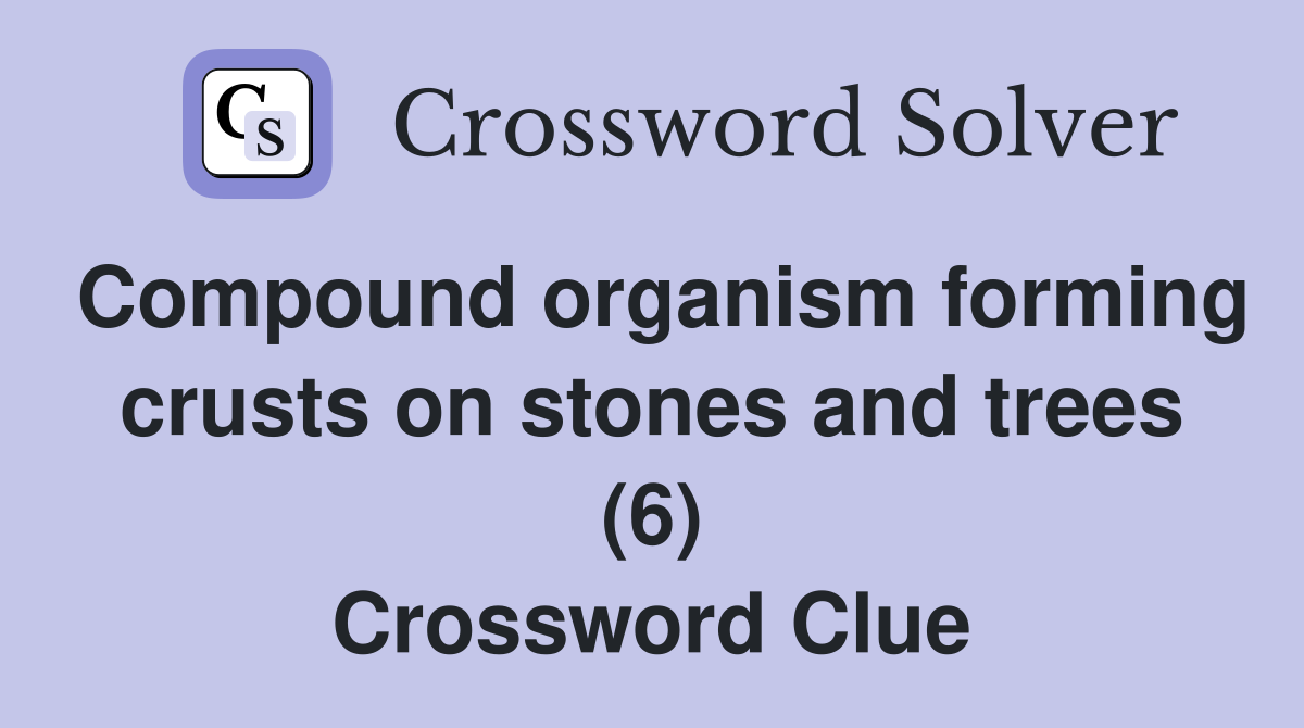 Compound organism forming crusts on stones and trees (6) Crossword Clue