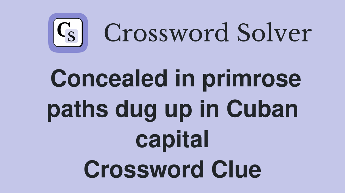 Concealed in primrose paths dug up in Cuban capital Crossword Clue