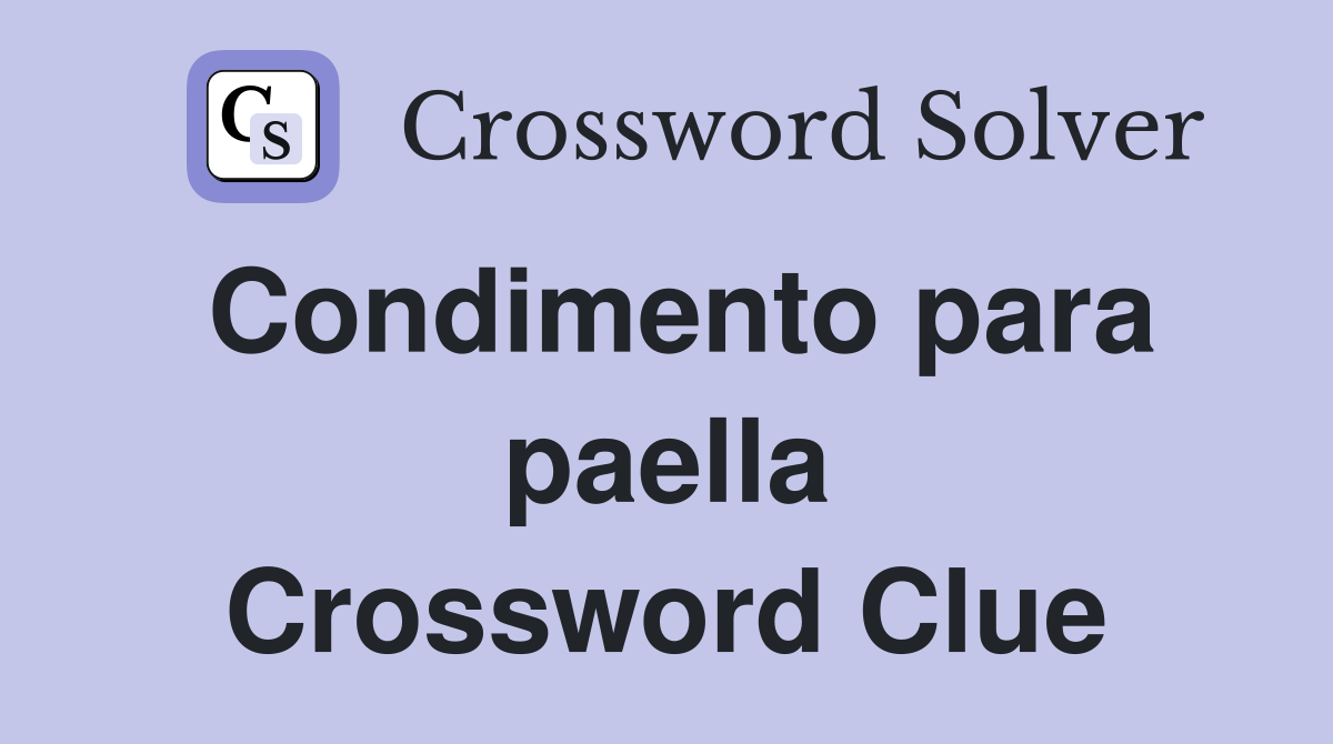 Condimento para paella Crossword Clue
