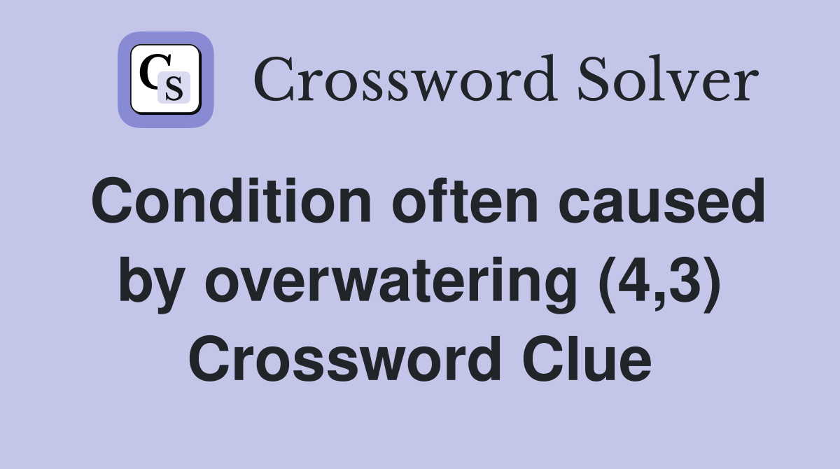 Condition often caused by overwatering (4,3) Crossword Clue