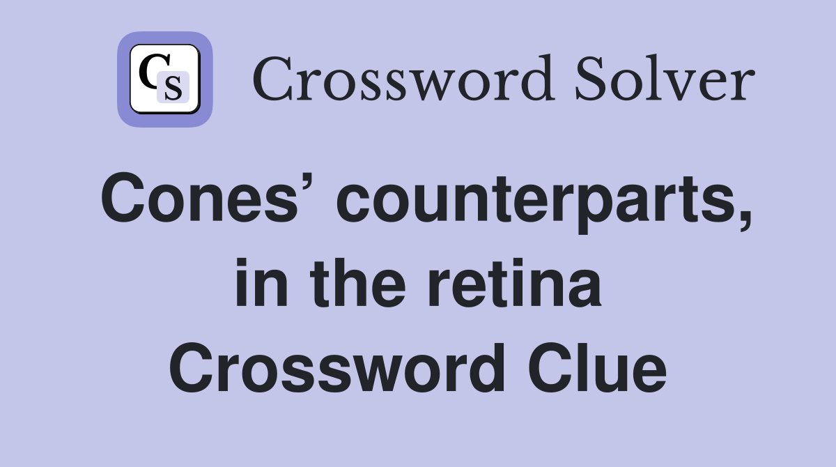 Cones’ counterparts, in the retina Crossword Clue