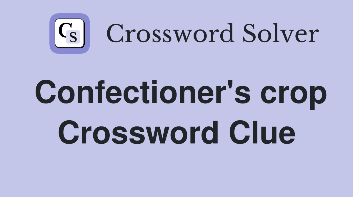 Confectioner's crop Crossword Clue