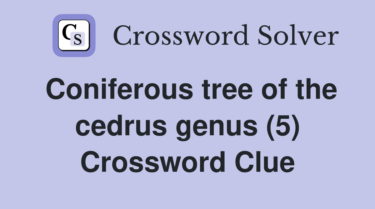 Coniferous tree of the cedrus genus (5) Crossword Clue