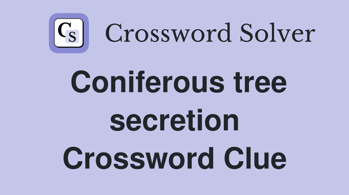 Coniferous tree secretion Crossword Clue