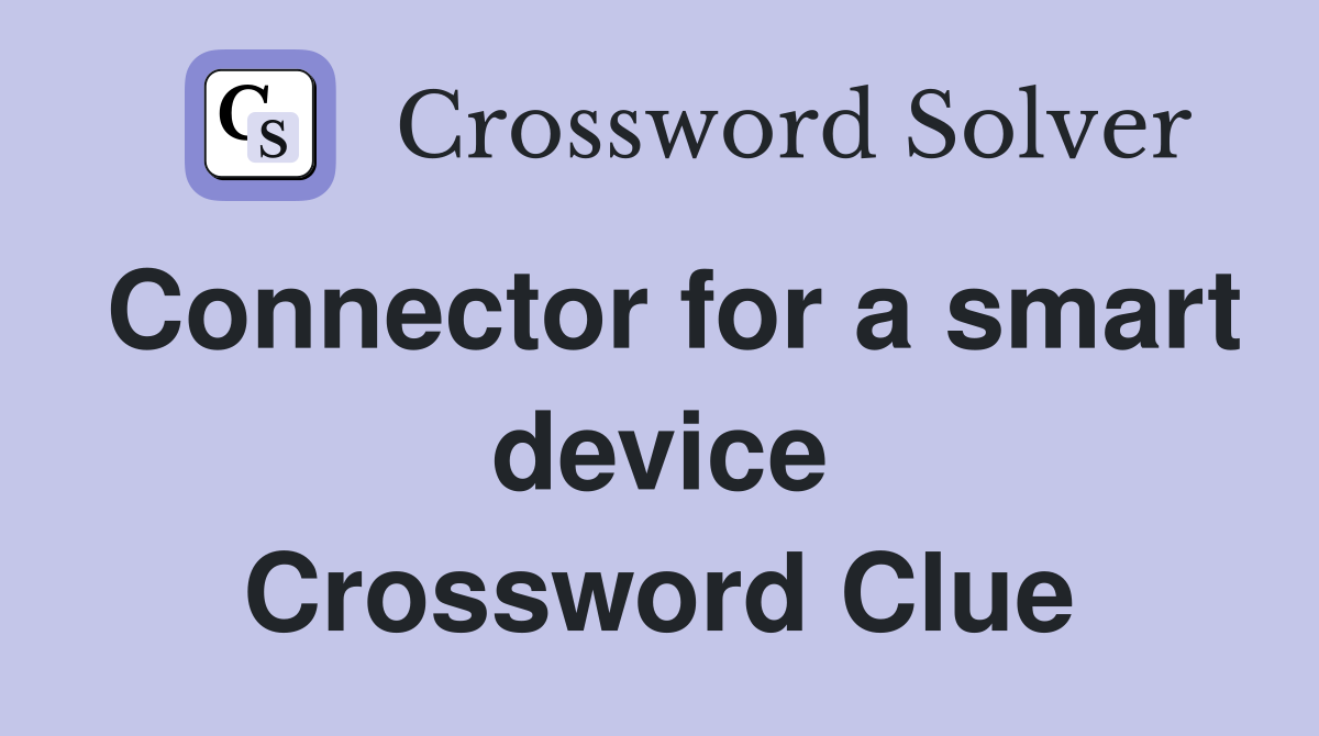 Connector for a smart device Crossword Clue