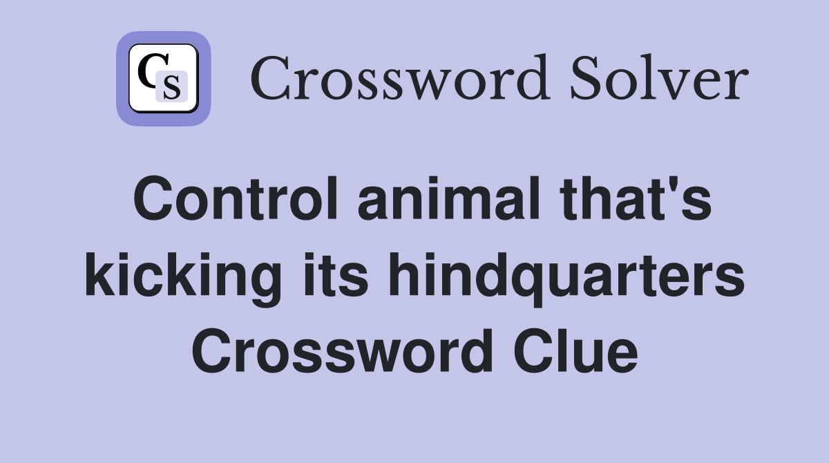Control animal that's kicking its hindquarters Crossword Clue