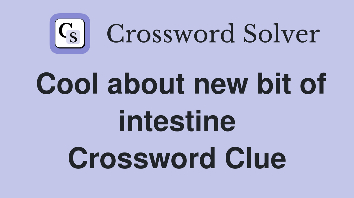 Cool about new bit of intestine Crossword Clue
