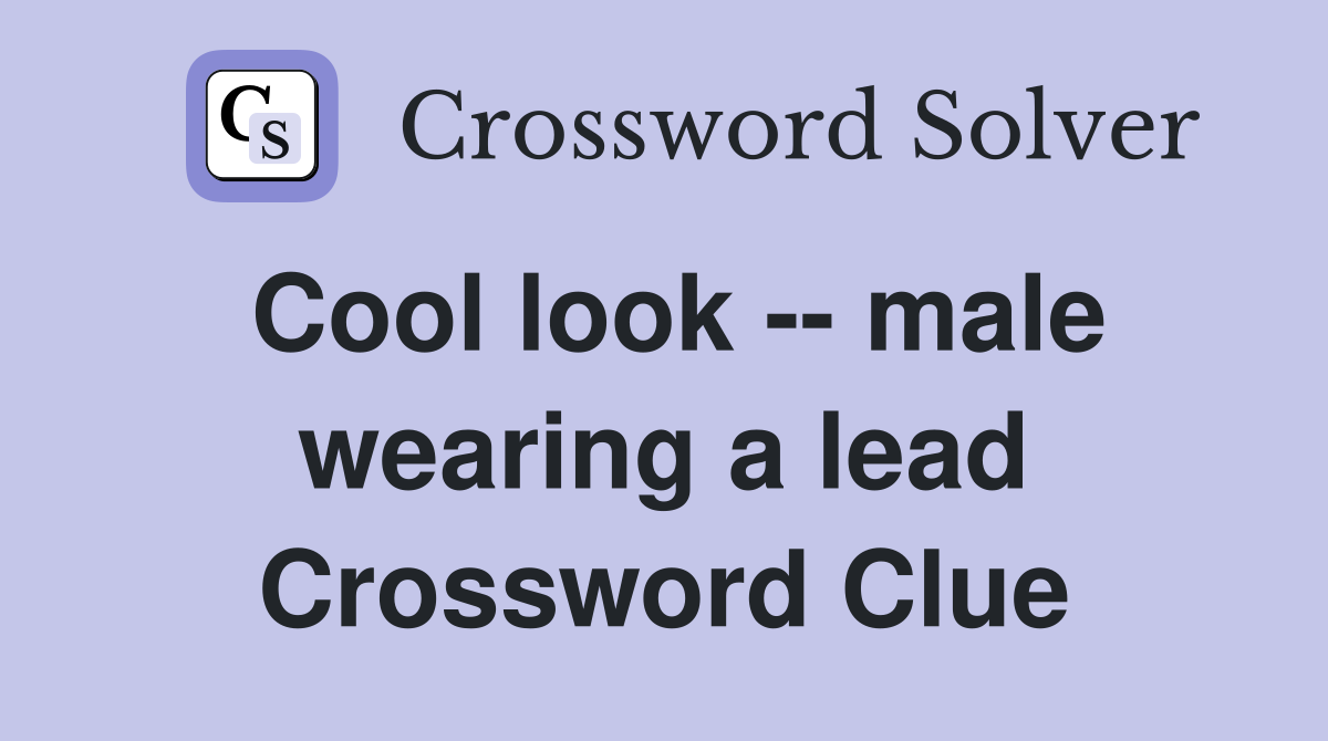 Cool look -- male wearing a lead Crossword Clue