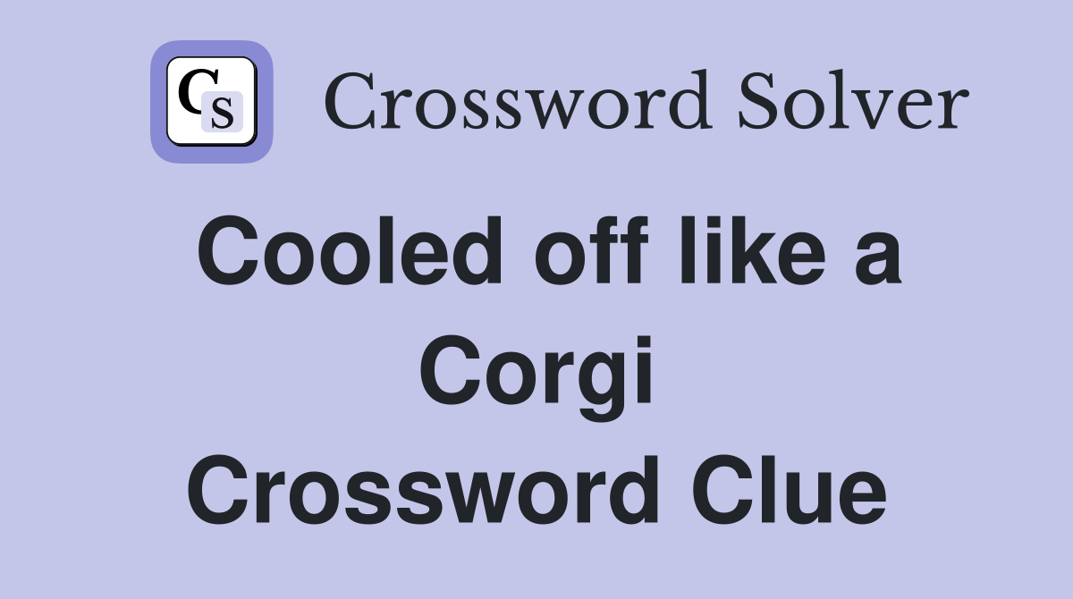 Cooled off like a Corgi Crossword Clue