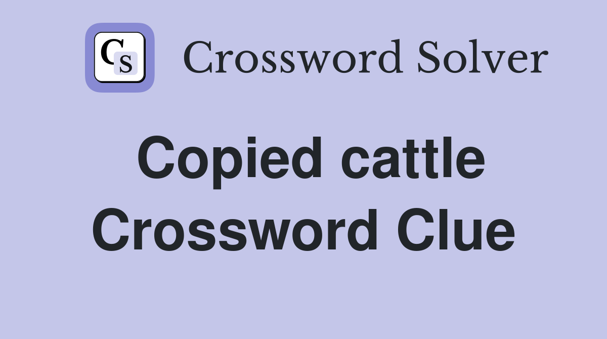 Copied cattle Crossword Clue