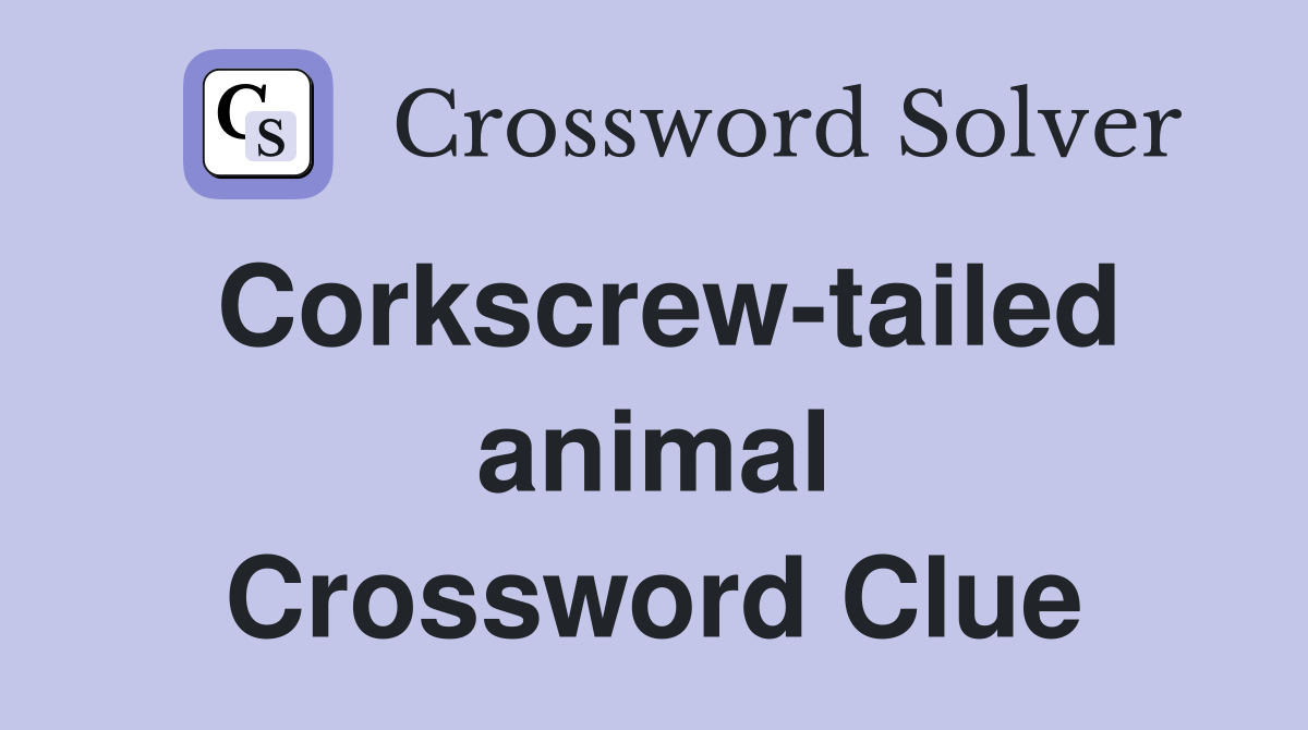 Corkscrew-tailed animal Crossword Clue