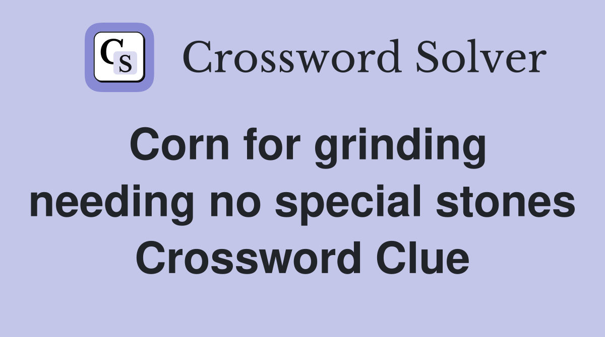Corn for grinding needing no special stones Crossword Clue