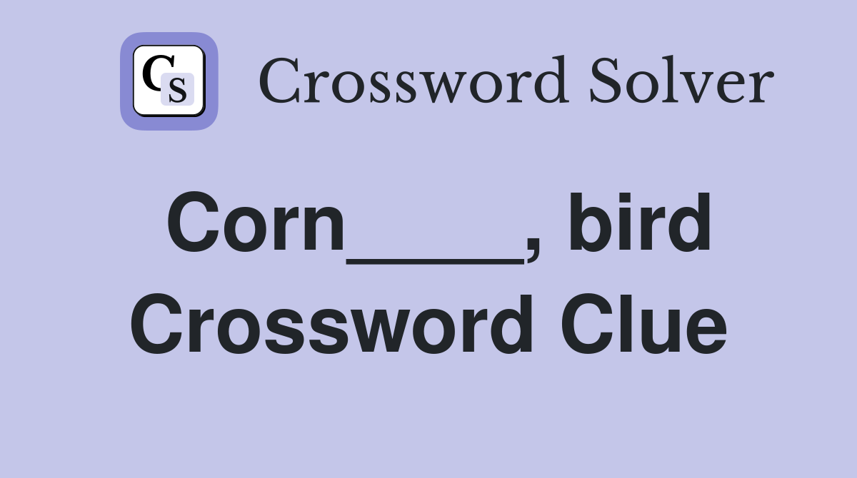 Corn____, bird Crossword Clue