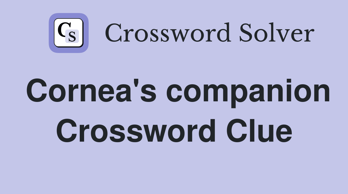 Cornea's companion Crossword Clue