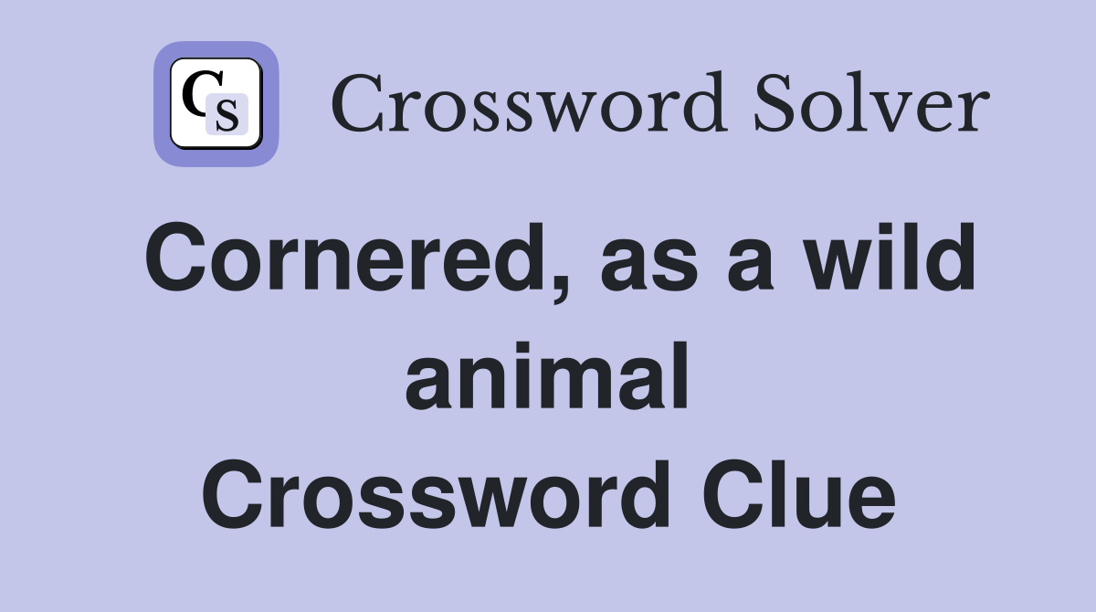 Cornered, as a wild animal Crossword Clue