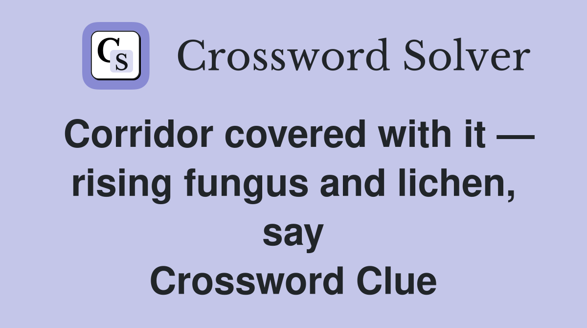 Corridor covered with it — rising fungus and lichen, say Crossword Clue