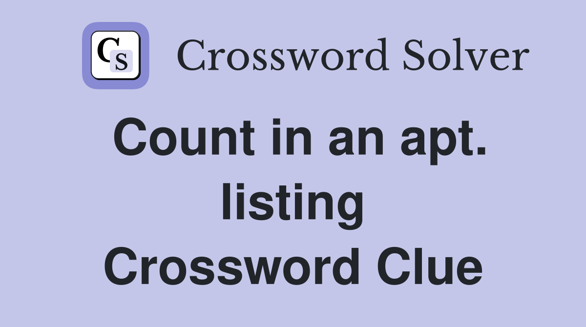 Count in an apt. listing Crossword Clue