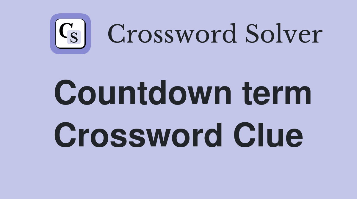 Countdown term Crossword Clue