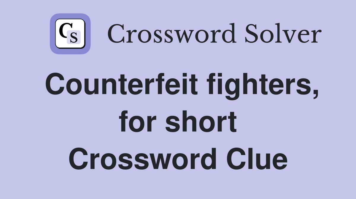 Counterfeit fighters, for short Crossword Clue
