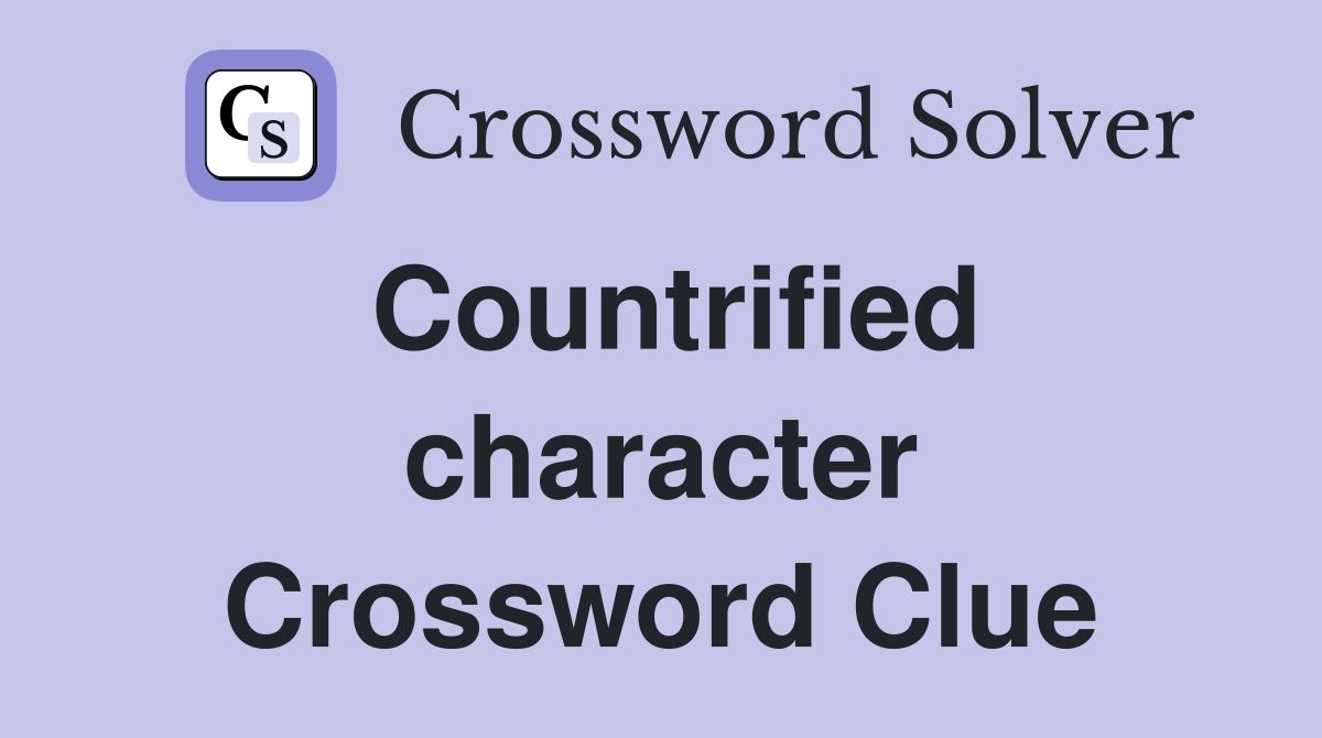 Countrified character Crossword Clue