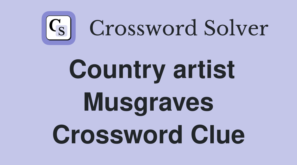 Country artist Musgraves Crossword Clue