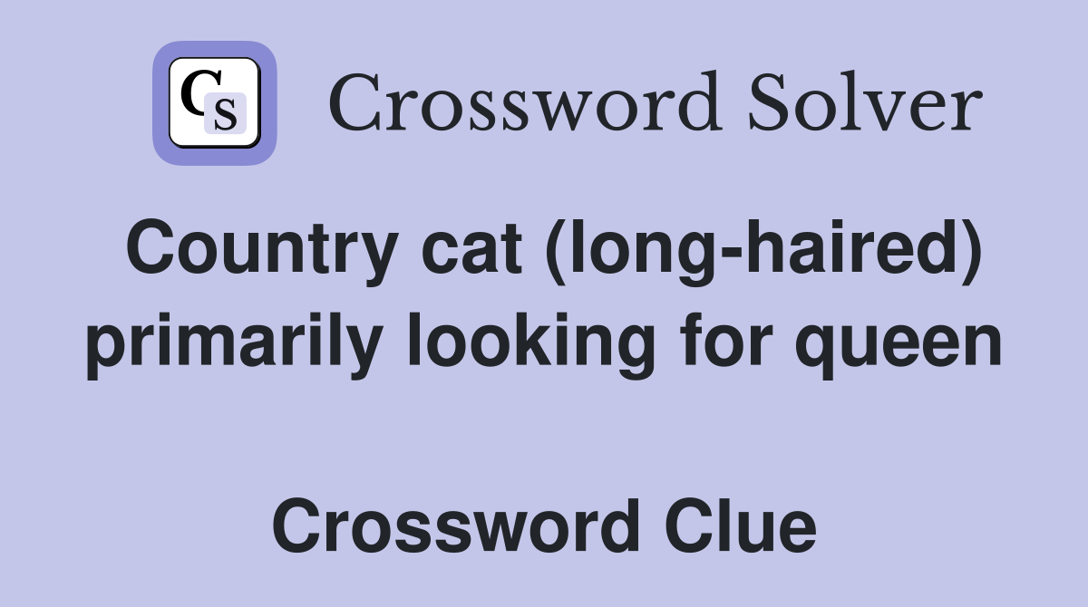 Country cat (long-haired) primarily looking for queen  Crossword Clue