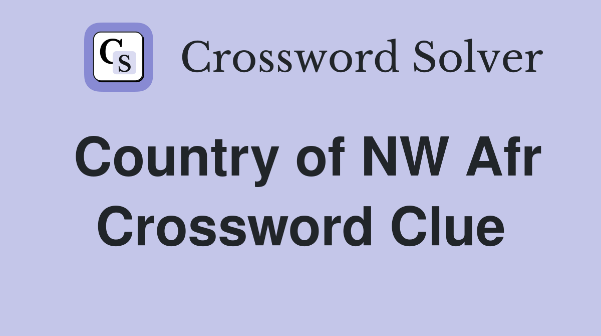 Country of NW Afr Crossword Clue