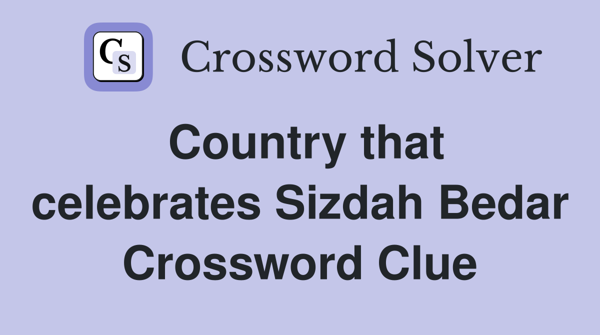 Country that celebrates Sizdah Bedar Crossword Clue