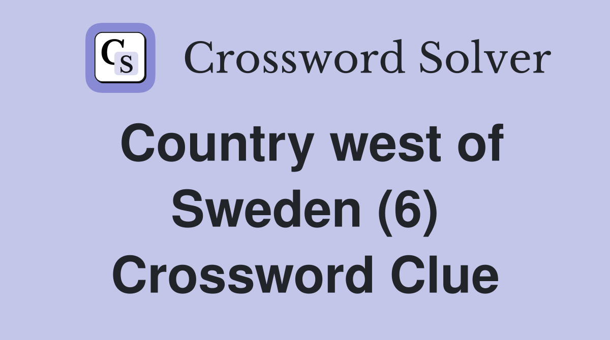 Country west of Sweden (6) Crossword Clue