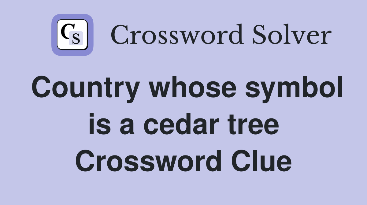 Country whose symbol is a cedar tree Crossword Clue