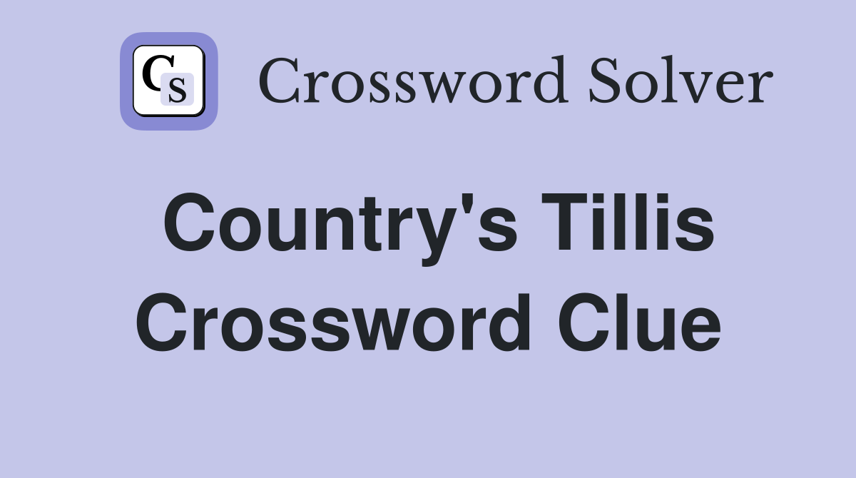 Country's Tillis Crossword Clue