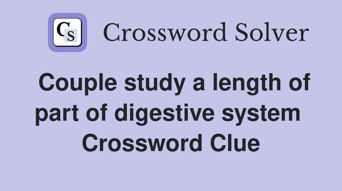 Couple study a length of part of digestive system  Crossword Clue