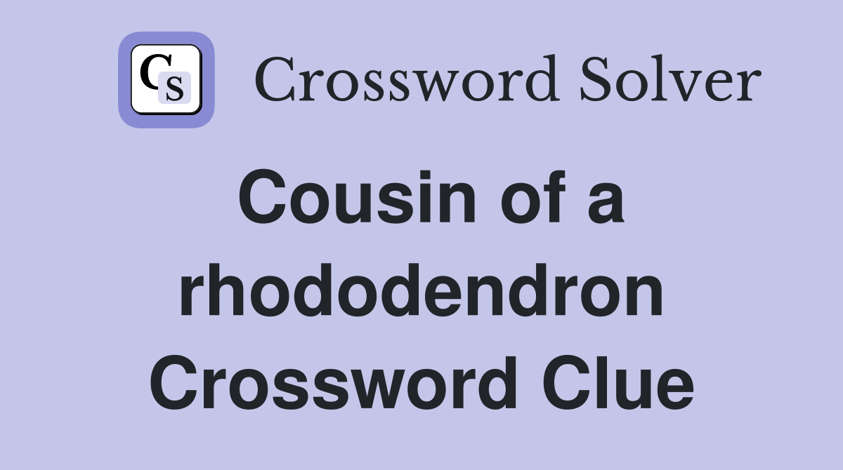 Cousin of a rhododendron Crossword Clue
