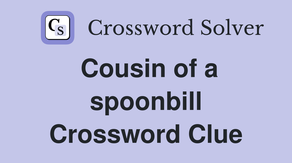 Cousin of a spoonbill Crossword Clue