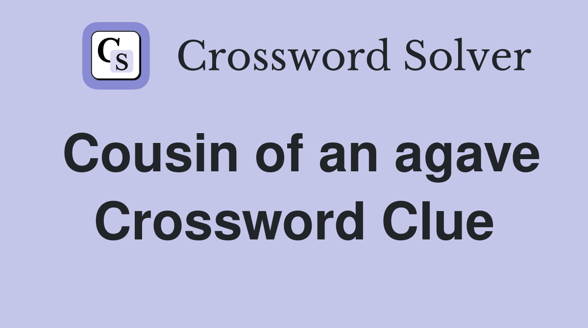 Cousin of an agave Crossword Clue