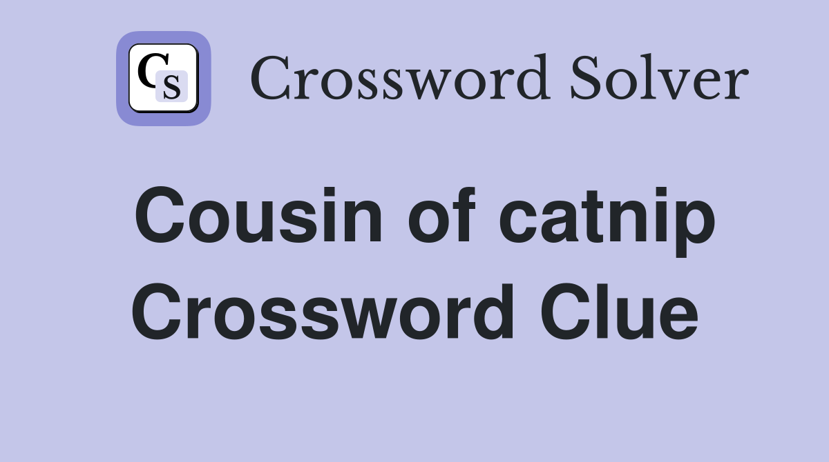 Cousin of catnip Crossword Clue