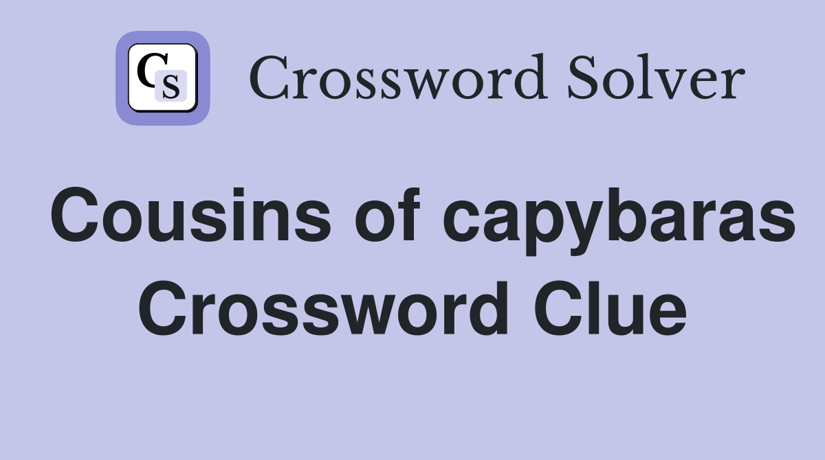 Cousins of capybaras Crossword Clue